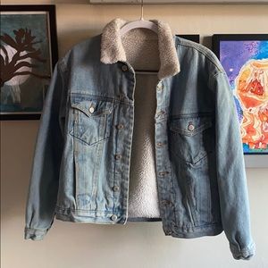 Brandy Melville John gault fur lined denim jacket